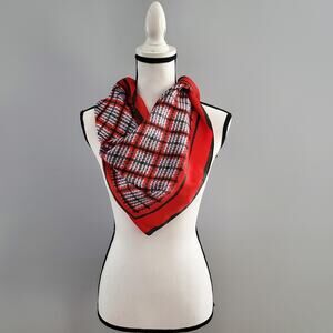 Echo Silk Blend Red Black Checkered Scarf